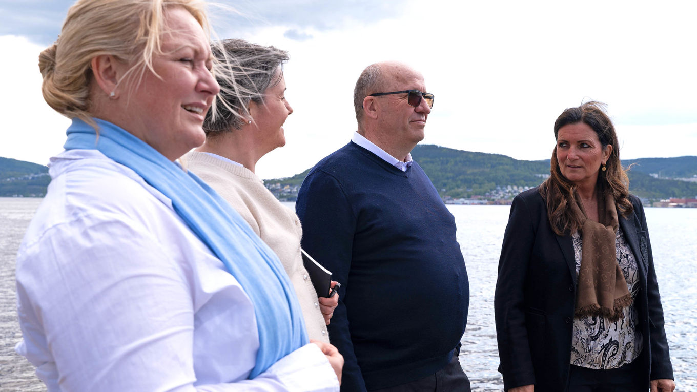 Kjersti Wilhelmsen, Ellen Flatøy, Torgeir Finnerud og Berit Rype jobber sammen om Fjordbyen.