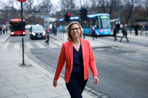 Kristin Augestad i bybildet i Oslo