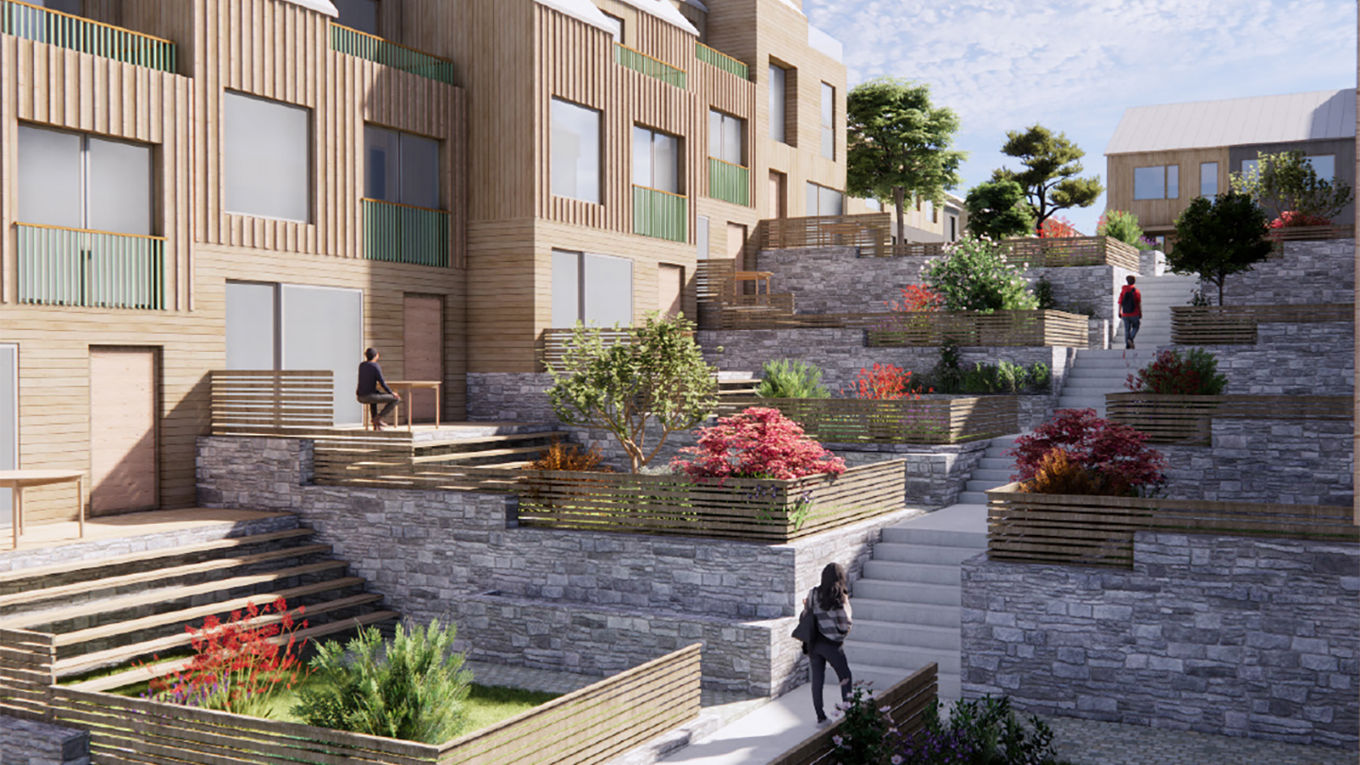 Skisse om hvordan Stokkelandsbyen kan bli