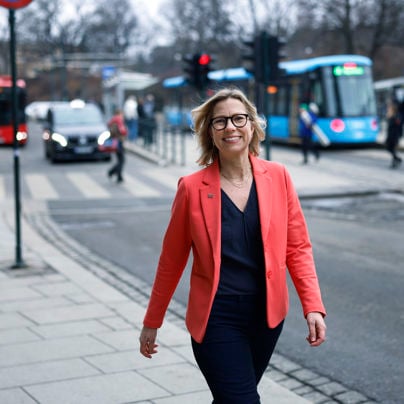 Kristin Augestad i bybildet i Oslo