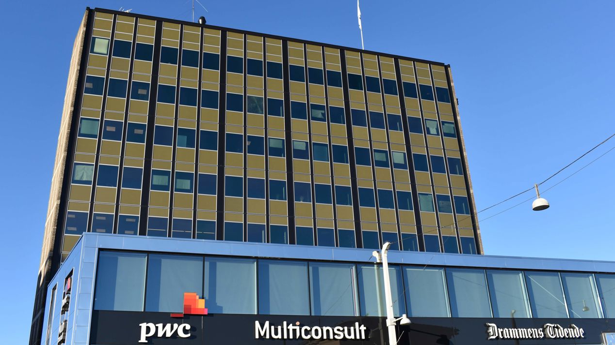 Ticonbygget i Drammen hvor Multiconsult har kontorer
