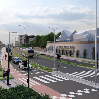 Skisse av bussveien mellom Sandnes og Stavanger