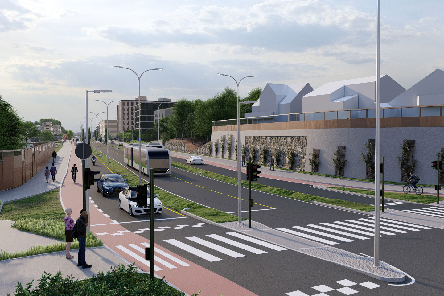 Skisse av bussveien mellom Sandnes og Stavanger