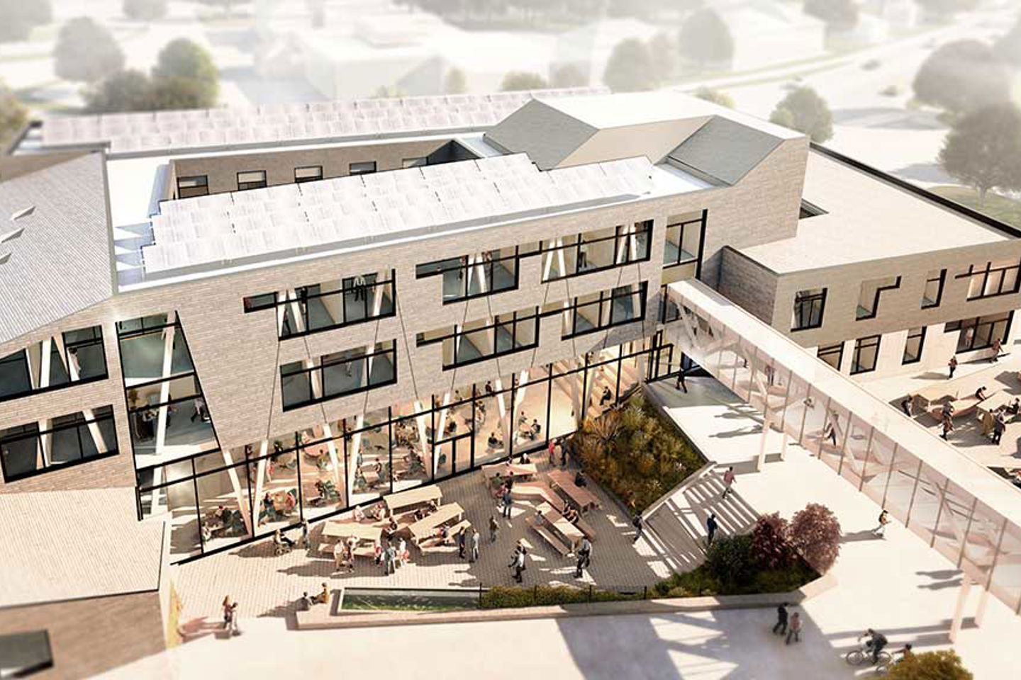 Nye Ås videregående skole | Illustrasjon: Fabel arkitekter