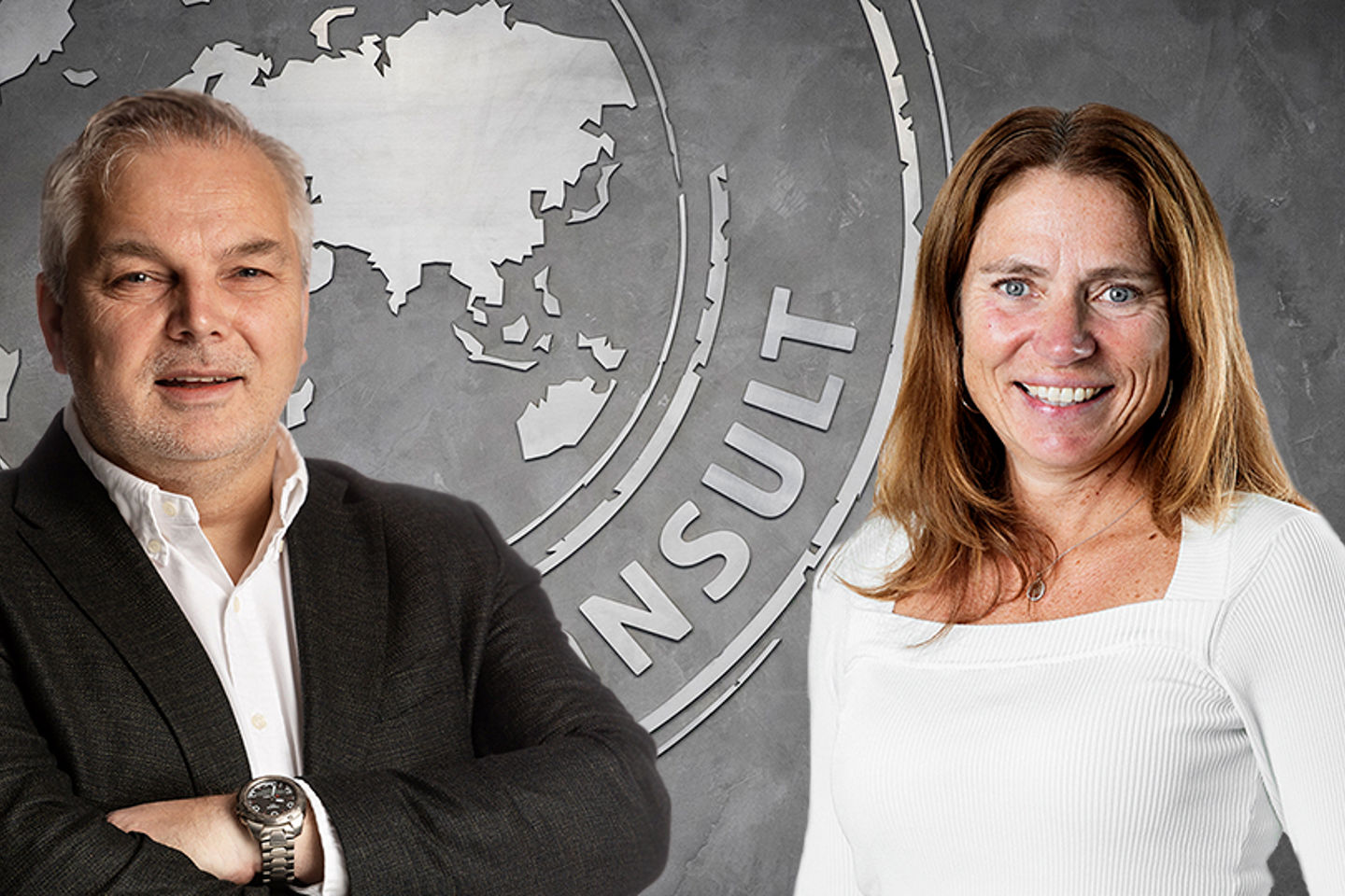 Leif Olav Bogen, konserndirektør Regioner Norge og Kari Sveva Dowsett, direktør forretningsenhet