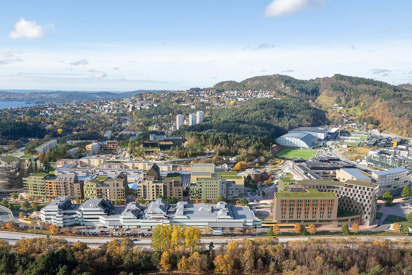 Deler av Åsane i Bergen skal transformeres til en grønn og levende bydel | Ill: LINK Arkitektur